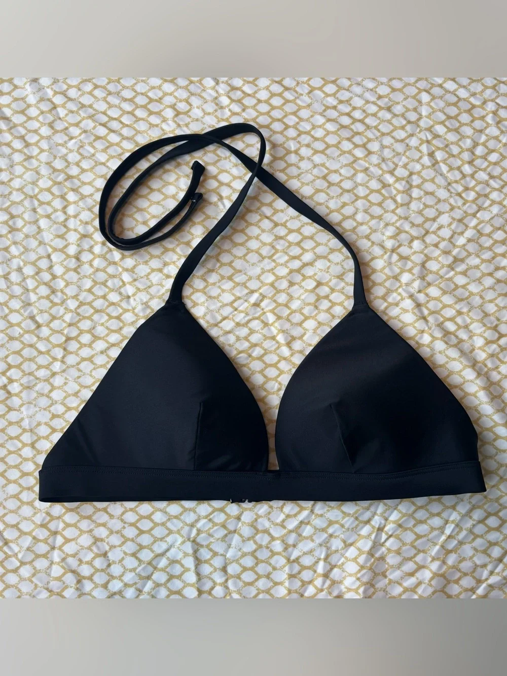 Women's Black Triangle Halter Swim Top